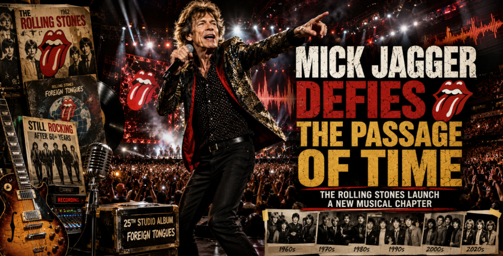 "MICK JAGGER DEFIES THE PASSAGE OF TIME"